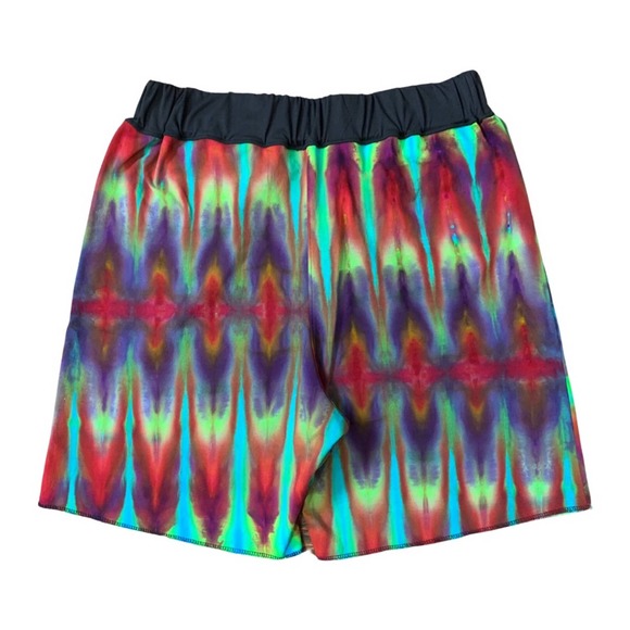 1 of 1 Custom Tie Dye Shorts, fits 32”-38” elastic waistband, reworked shorts - Picture 4 of 6